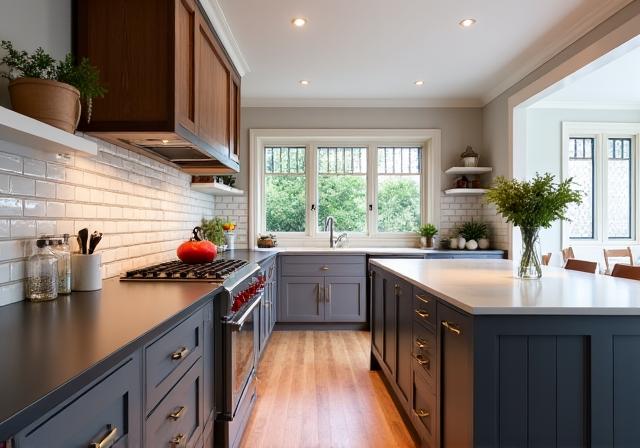 Renovated kitchen in a heritage home in Hawthorn