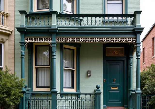 Restored facade of a classic Victorian terrace house