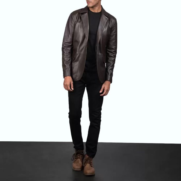 Daron Black Leather Blazer