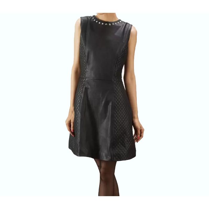 Luxe Black Leather Dress 