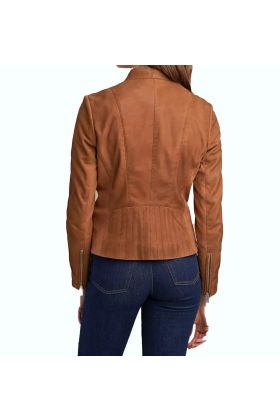 Cindy Genuine Leather Jacket Cognac