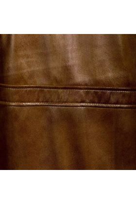 Coffmen Brown Leather Bomber Jacket