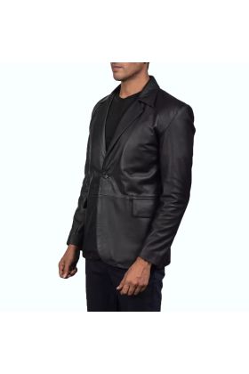 Daron Black Leather Blazer
