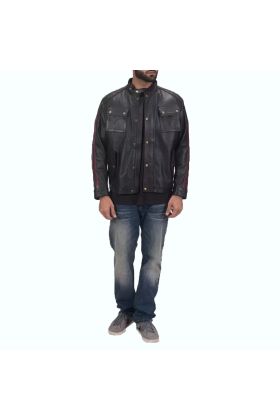 Darren Black Leather Biker Jacket