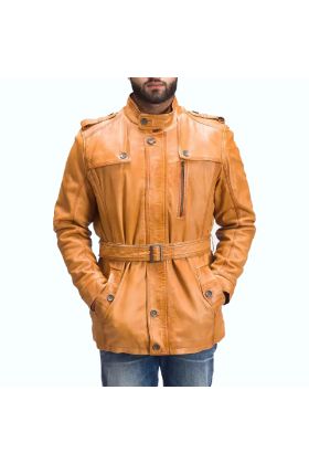 Hunter Tan Brown Fur Leather Jacket