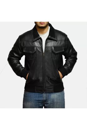 Jake Hall Black Leather Jacket