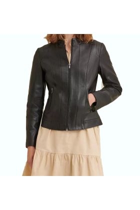 Julia Leather Scuba Jacket