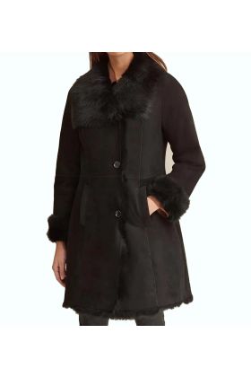 Lillian Shearling Black Coat  