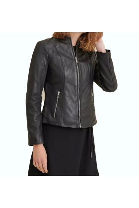 Meg Leather Scuba Jacket    