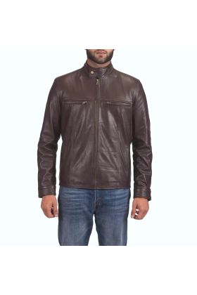 Mel Brown Leather Biker Jacket