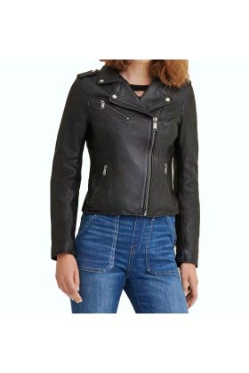 Meredith Asymmetrical Leather Jacket  
