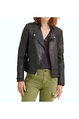 Monica Asymmetrical Leather Jacket    