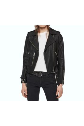 Splendid Black Leather Biker Jacket   