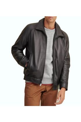 Thinsulate Lined Leather Bomber Jacket